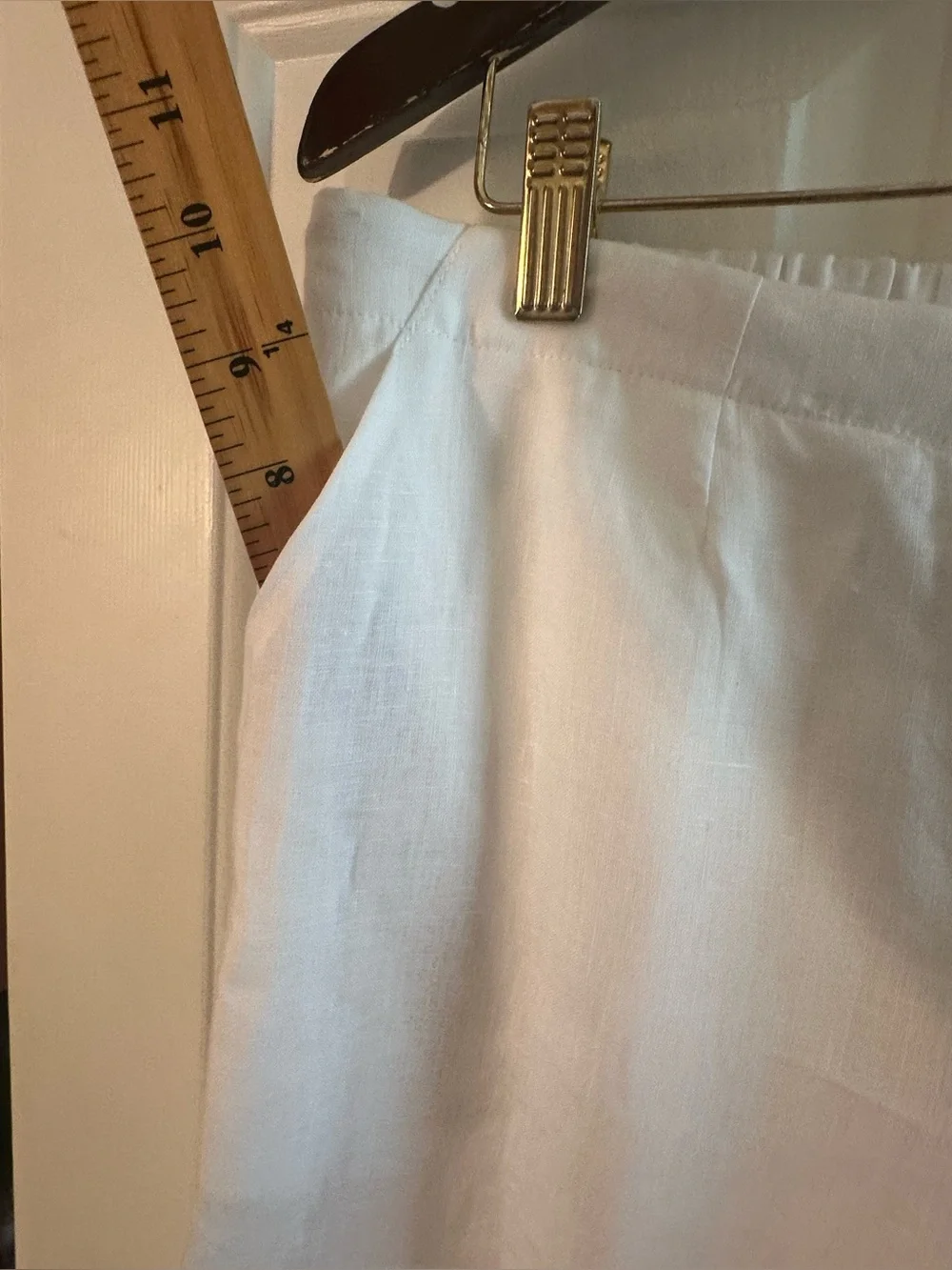 TERRA BLU XL 100% Linen Resort Coastal Made Italy White Crop Pant Beachy Natural